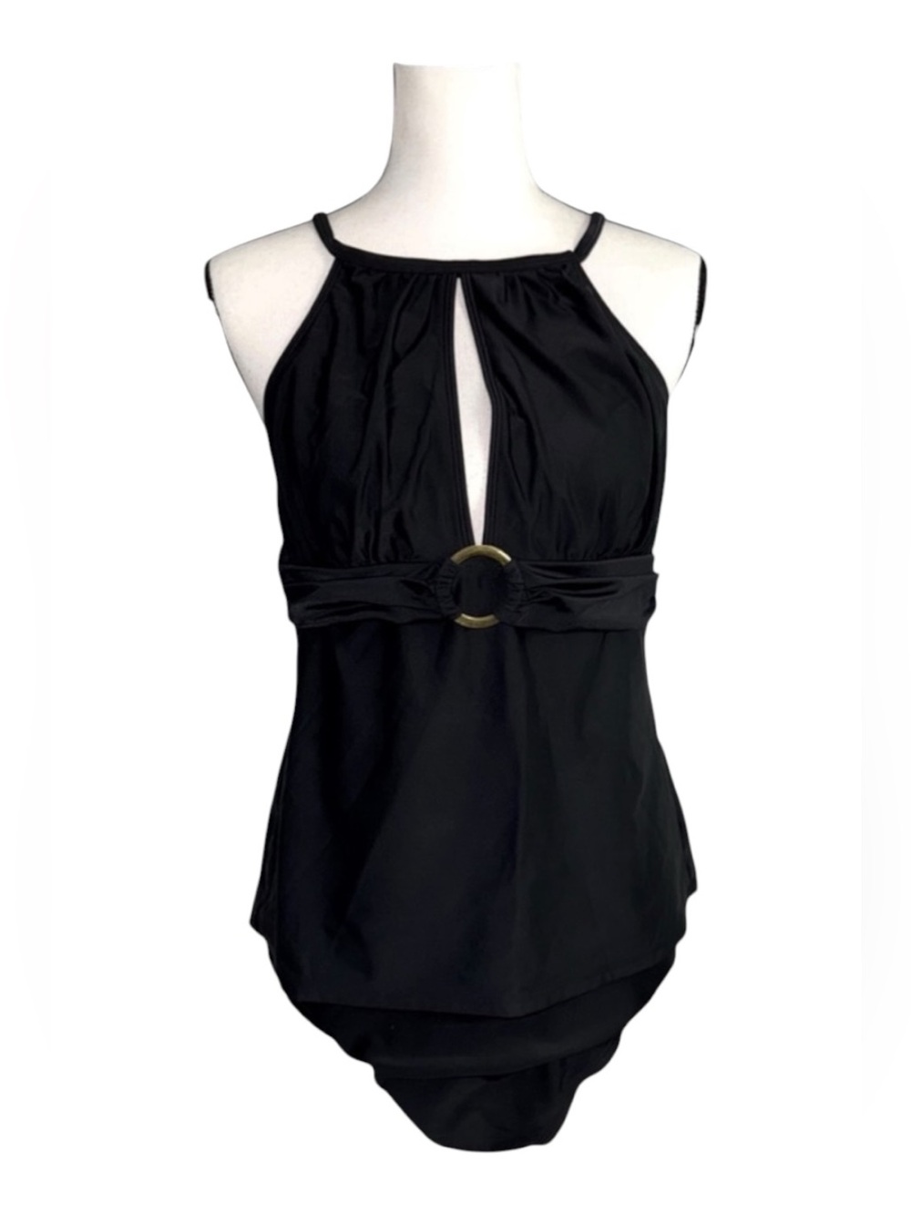 Ellen Tracy Black Swim Suit Top & Bottom